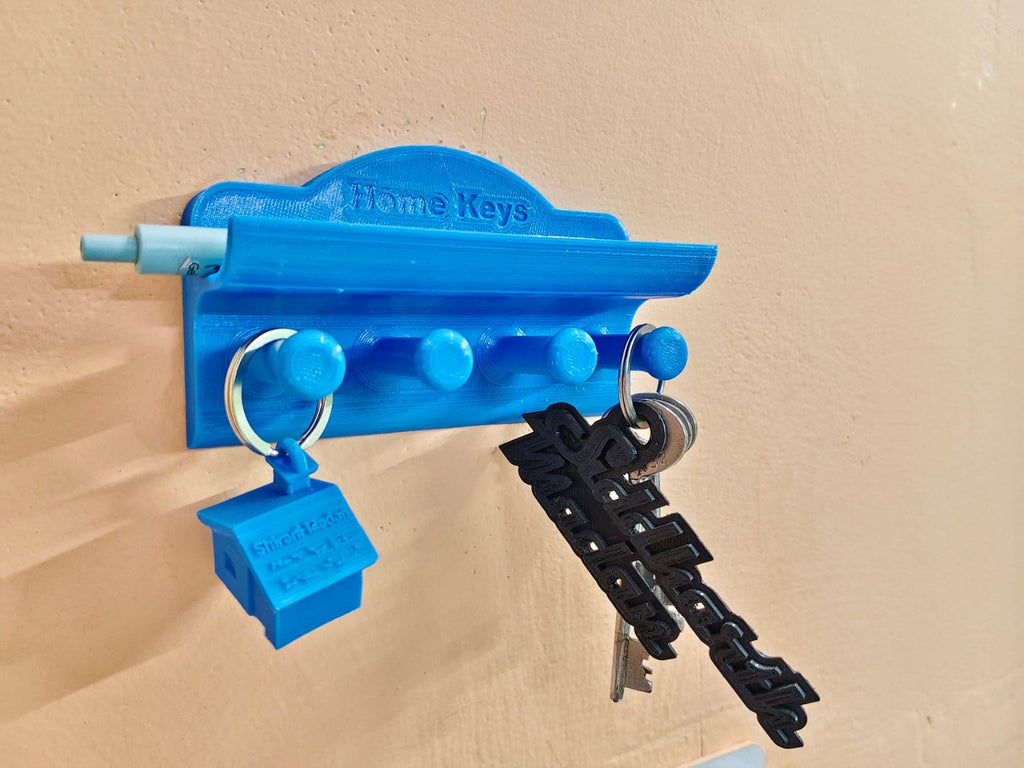 3D Printed Keys Holder | Modern Key Organizer with Hooks | Home Entryway Key Rack