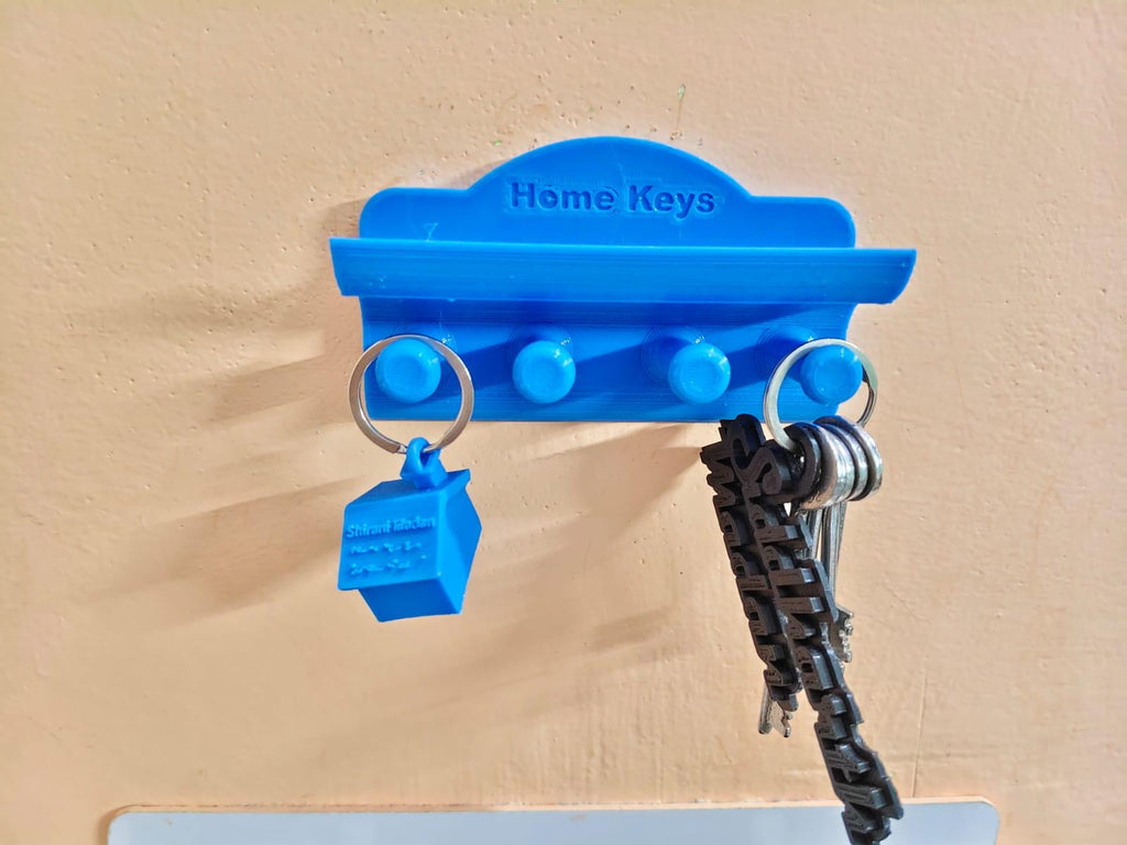 3D Printed Keys Holder | Modern Key Organizer with Hooks | Home Entryway Key Rack