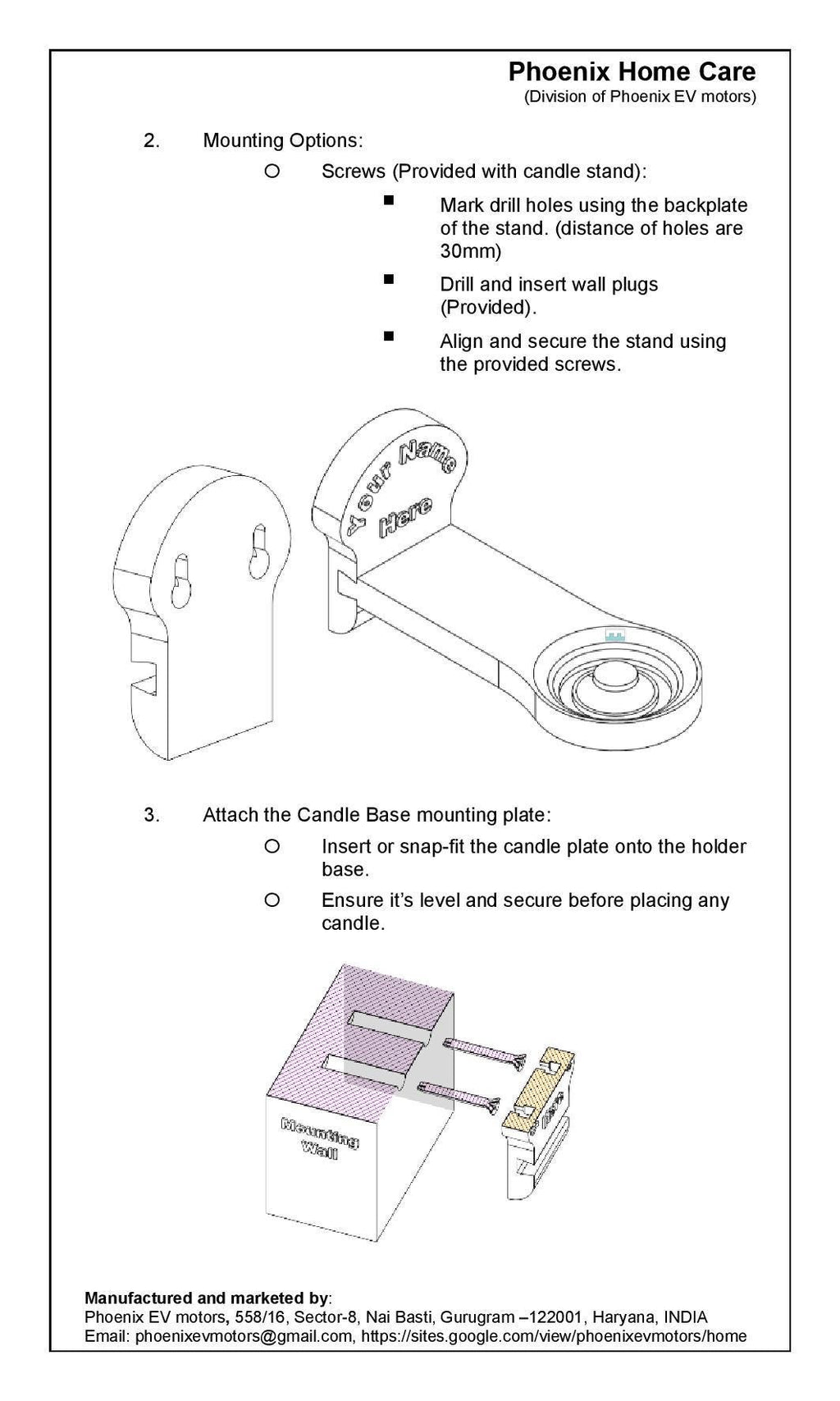 Home Altar Candle Stand – 3D Printed by Phoenix Homecare