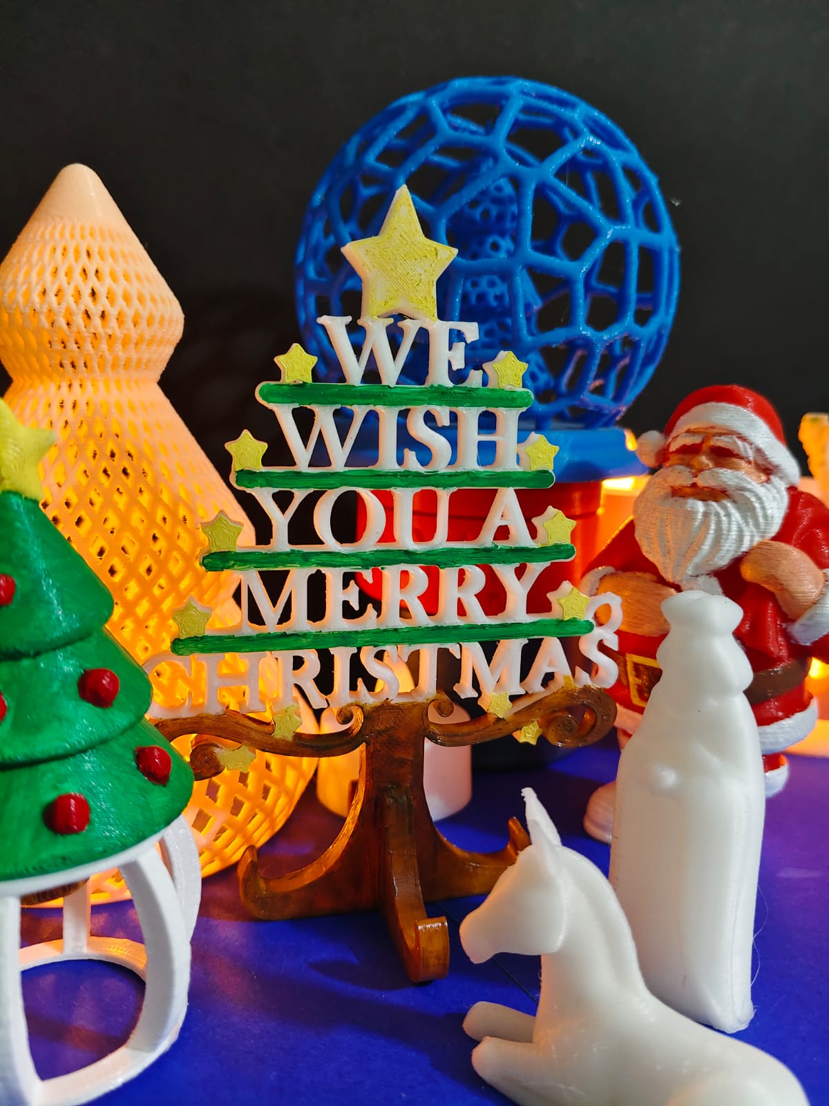 Christmas Decoration | 3D Printed Santa, Christmas Tree, Candles & Festive Showpiece