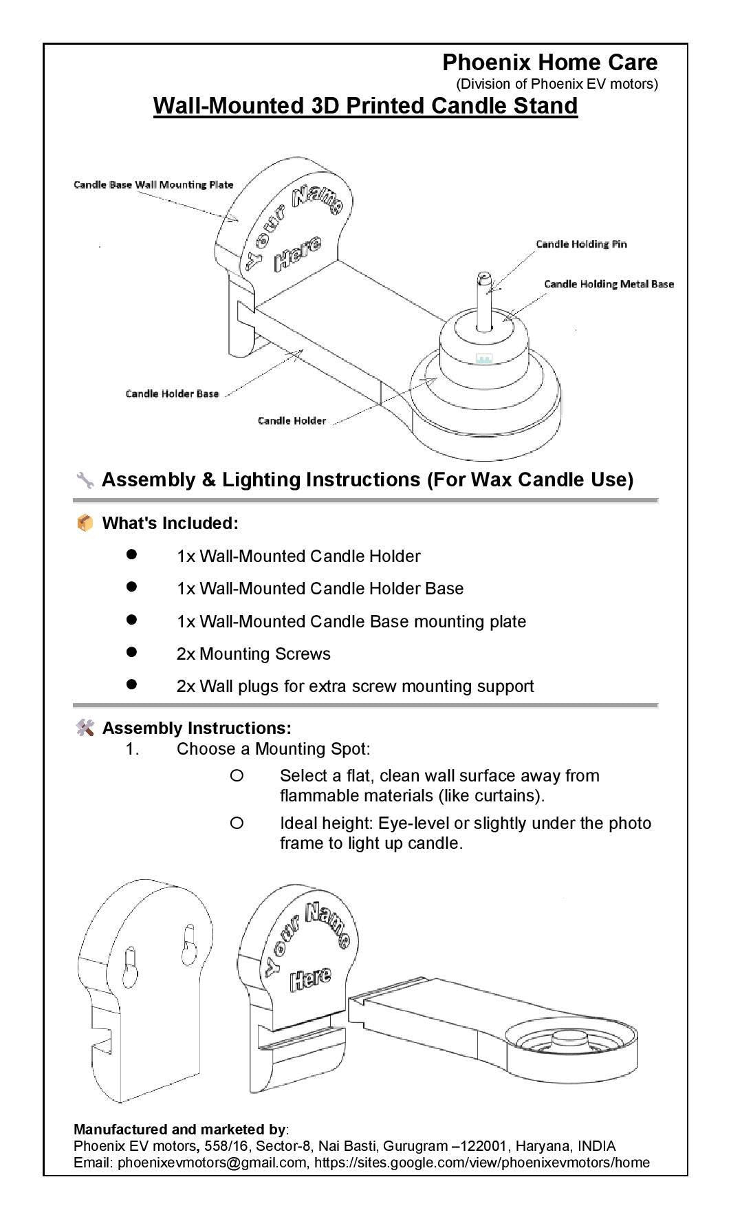 Home Altar Candle Stand – 3D Printed by Phoenix Homecare