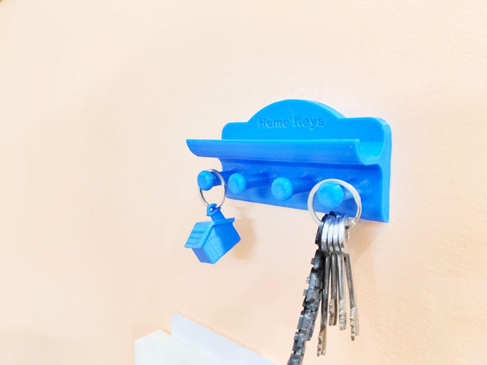 3D Printed Keys Holder | Modern Key Organizer with Hooks | Home Entryway Key Rack